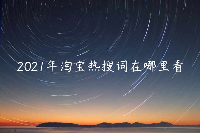 2023年淘寶熱搜詞在哪里看